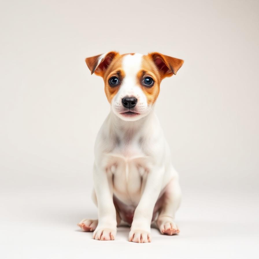Jack Russell Blanco con Café